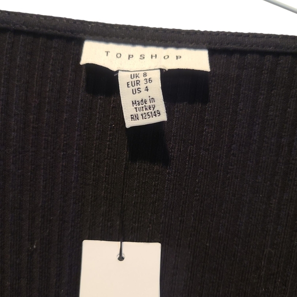 Topshop Nwt Black Ribbed Dress Size 4 - Picture 3 of 4